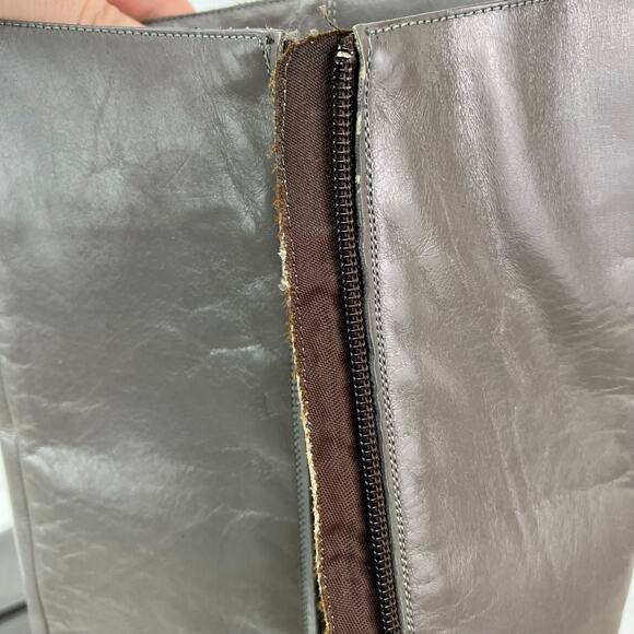 Salvatore Ferragamo Vintage Gray Heeled Tall Ridding Boots Size 8 B Narrow Worn - Picture 16 of 16